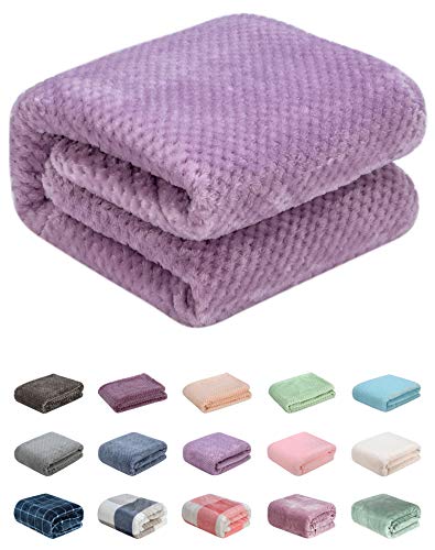 Image of Fuzzy Throw Blanket, Plush Fleece Blankets for Adults, Toddler, Boys and Girls, Warm Soft Blankets and Throws for Bed, Couch, Sofa, Travel and Outdoor, Camping (Throw(50"x70"), L-Lavender)