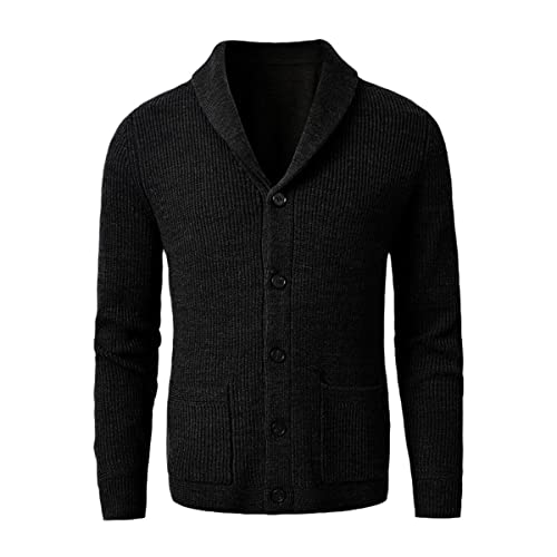 Cardigan col châle Roquorl homme en laine mérinos ajusté pour l'hiver