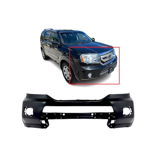 Image of FitParts Compatible with Honda Pilot 2009-2011 Front Bumper Cover | Primed, With Fog Light Holes, Ready to Paint, OEM 04711SZAA91ZZ, HO1000263