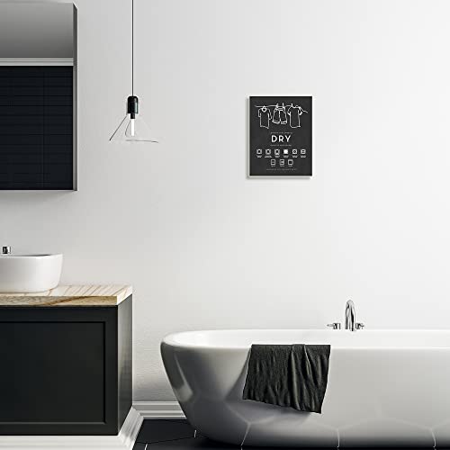 Image of Laundry Symbol Chart, 10 x 15 Inch Mounted Print on Wall Plaque | Stupell Industries . By Lettered and Lined . Ready to hang . Clean diagram style for bath and laundry rooms . Made in USA