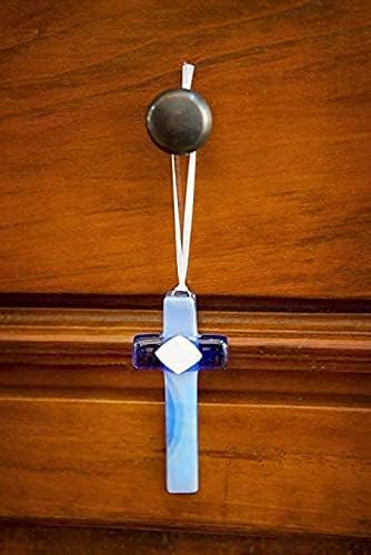 Sentimental Gift for Grandpa from Granddaughter/Grandson for Father's Day/Christmas/Birthday-Handmade in USA Glass Cross-Religious Gift for Grandpa -Gift for Grandfather