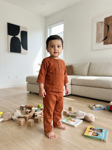 Image of Baby Boys Night Suit 3 /4 Sleeves Co-Ord Nightwear Set - Pure Cotton- Soft, Comfy & Perfect for Sleep Time