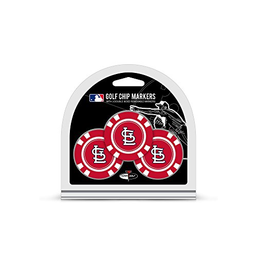 Team Golf MLB Golf Chip Ball Markers (3 Count), Poker Chip Size with Pop Out Smaller Double-Sided Enamel Markers, St…