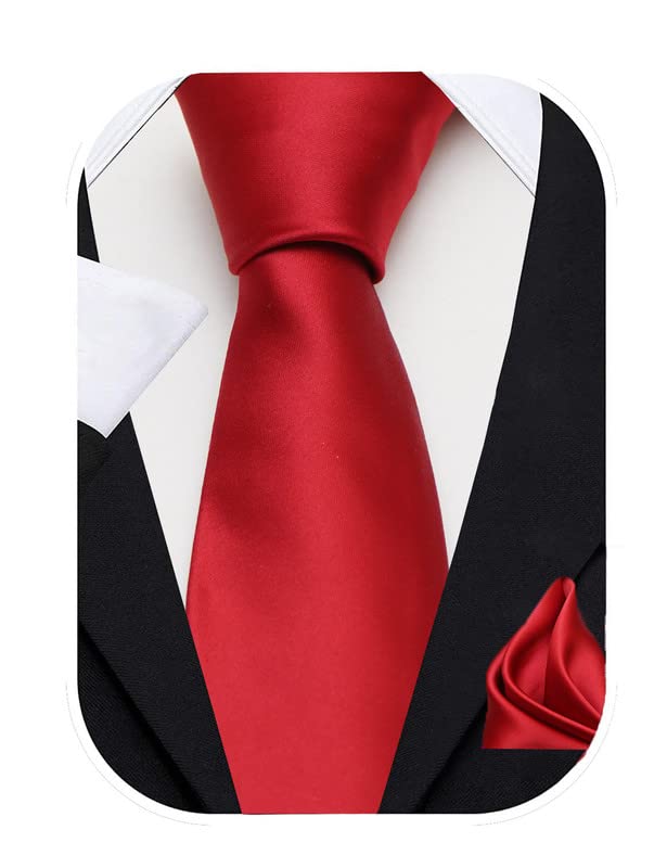 Axlon Tie for Men – Solid Silk Neck Ties Set with Cufflinks Flower Pin, Pocket Square & Black Gift Box, Combo Necktie Sets for Office Wear, Formal Suits & Weddings (Brick Red, AXSOLID_2) - Image 4 thumbnail