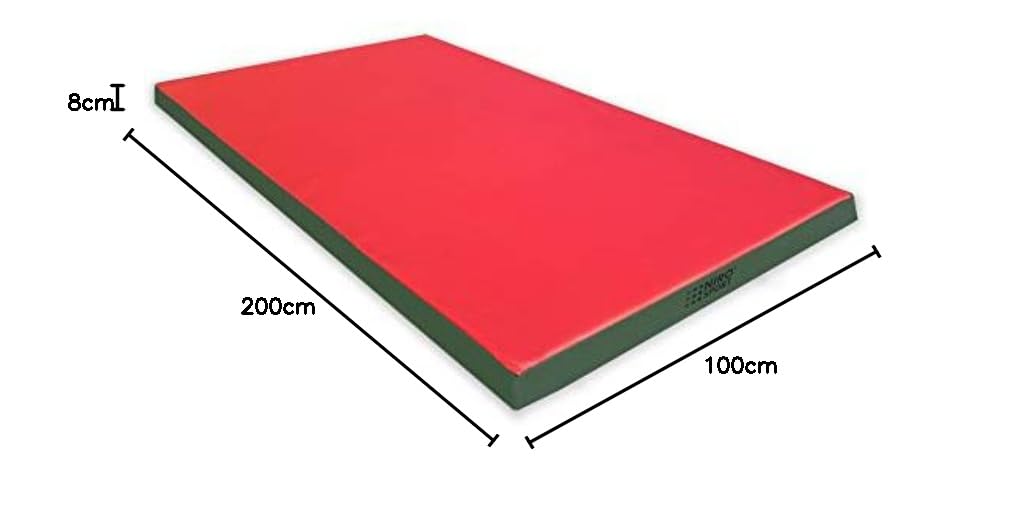 NIRO Sport Tapis De Gym Pliable 210x100x8 Cm – Simili Cuir Antidérapant, Mousse Haute Densité, Pour Gymnastique, Yoga, Judo