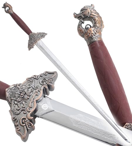 Epee Sabre Taichi Tout en Polypropylene Couleur Argent 99cm Epee Entrainement Sabre Arts Martieaux Epee Tigre et Dragon