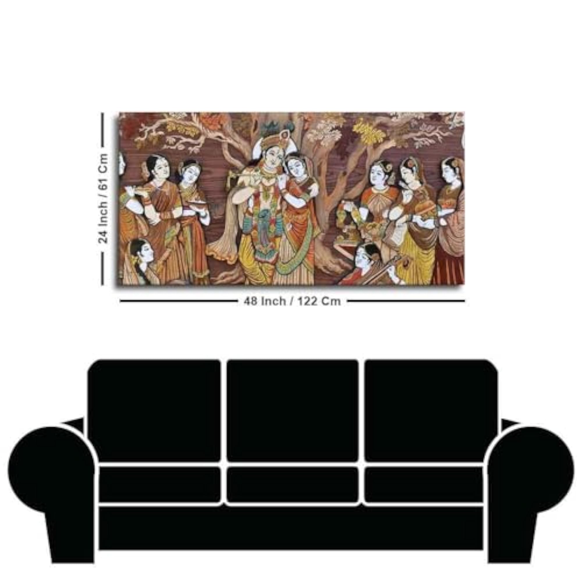 AADEE CRAFT Beautiful Lord Krishna Wall Art, Framed Canvas