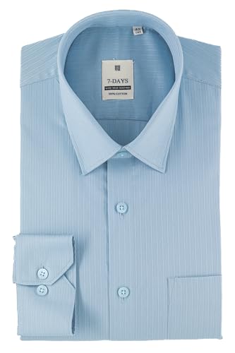 7-DAYS Premium Men's Formal Shirts – Cotton, Self-Design, Full Sl...