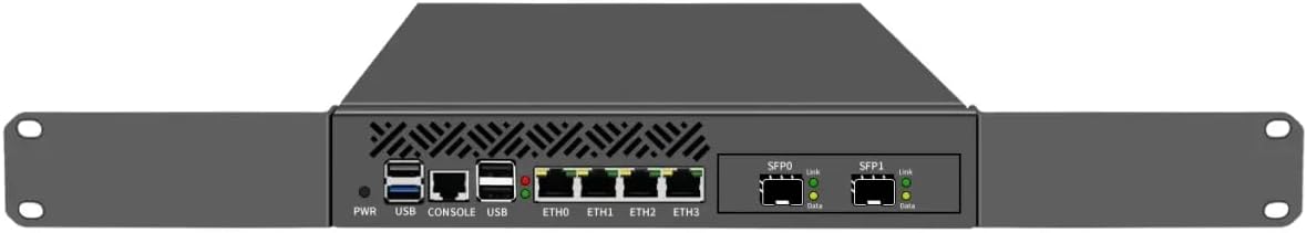 Inte l82599ES 2 x10GbE SFP+/ROS Firewall Hardware/N150 NO RAM NO SSD/4X 2.5Gb RJ45/USB3.0/1*M.2 Nvme/9.5 inch,Support 1U Rack-Mounted with 2 Hangers/Industrial Computer/Network Security Server