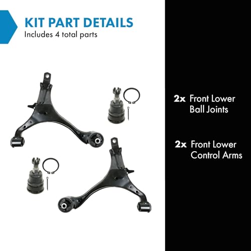 TRQ Front Lower Driver and Passenger Side Control Arm and Ball Joint Set 4 Piece Compatible with 2002-2006 Honda CR-V - Image 3