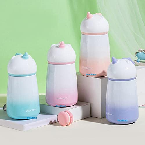 Image of FunBlast Unicorn Water Bottle for Kids, 320 ML Water Bottle for Girls - Stainless Steel Hot and Cold Water Bottle, Leak Proof /Spill Proof Sipper Bottle for Kids, Kids Water Bottle (Pink)