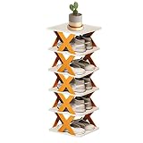 Idezek Zapatero Estrecho - Estante para Zapatos extraíble en Forma de X de Varios Niveles - Organizador Estrecho y Ligero para Bolsas de Zapatos, Juguetes, Libros, revistas, armarios Gruesos, Torre