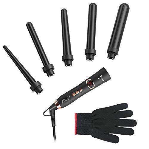 5 in 1 Curling Iron, Abody Curling Wand Set with 5 Interchangeable Ceramic