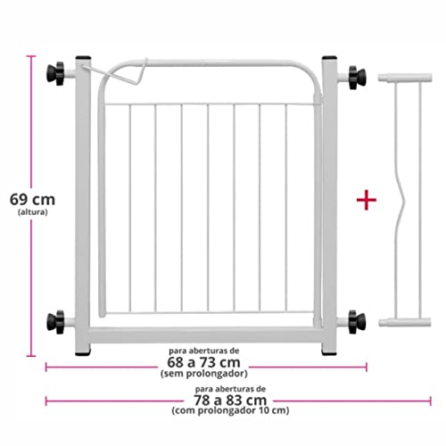 Grade De Proteção para Pet Cães Para Portas Portão até 80cm