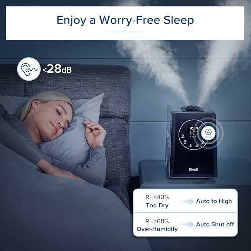 Image of Levoit LV600HH 6L Warm and Cool Mist Ultrasonic Humidifier, Rapid Humidification for Bedroom Large Room, Essential Oil Diffuser, Humidity Setting with Built-in Sensor, Auto Mode, Timer, Remote Control