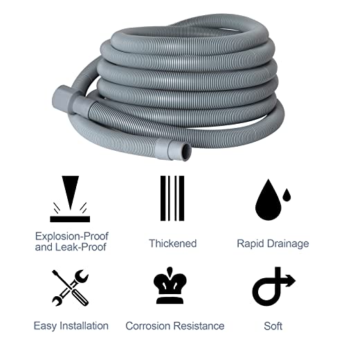 Universal-Washing-Machine-Drain-Hose-Extension-Kit-Includes-23FT-Corrugated-and-Flexible-Washing-Machine-Drain-Hose-Replacement-U-Bend-Hose-Holder-Extension-Adapter-and-4-Pieces-Clamps-23