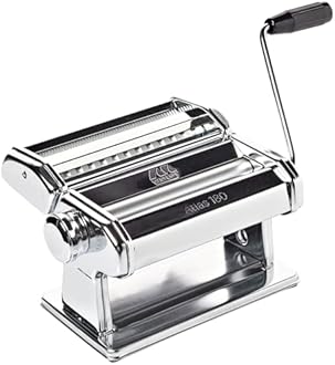 MARCATO Made in Italy Atlas 180 Classic Manual Pasta Machine, Chrome Steel. Makes Lasagne, Fettuccine & Tagliolini.