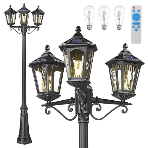 Luminzone Outdoor Solar Post Lamp with High Pole by Luminzone - Used condition - US$263.73