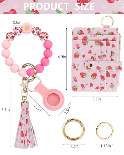 Image of Wristlet Wallet for Women, Keychain Wallet with AirTag Holder