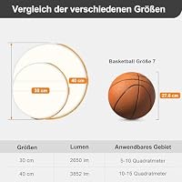 Qamra Deckenlampe, LED Deckenleuchte 30cm, Wohnzimmerlampe Weiß – Ansicht 6