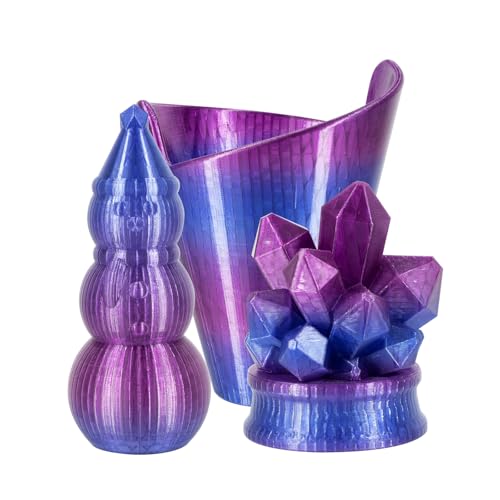 Image of Gradient Transparent PETG 3D Printer Filament 1.75mm, Multicolor Changing 3D Printing Filament with Light Transmission Feature, Good Layer Adhesion, Moisture Free, Blue /Purple 1KG