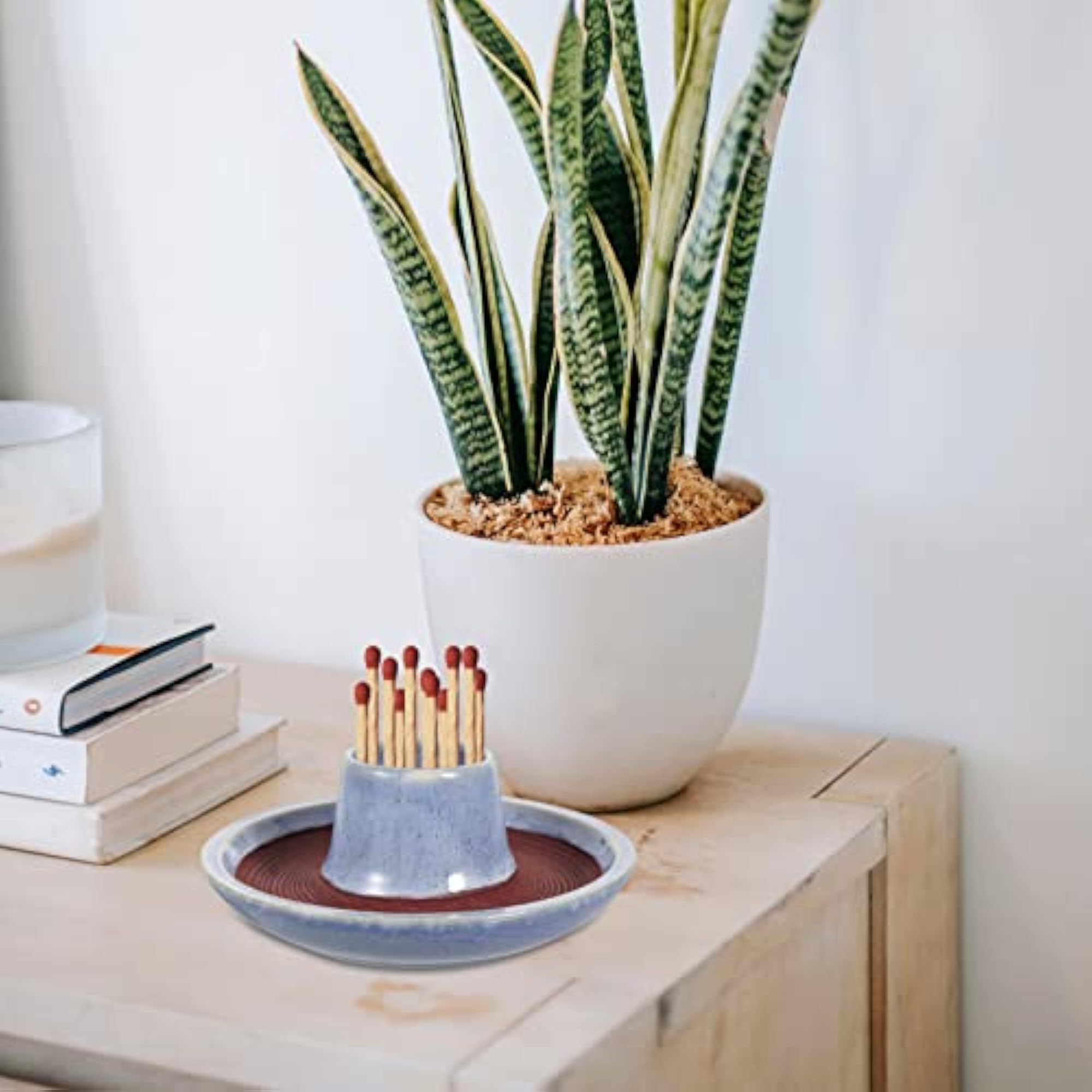 Ceramic Match Striker Storage Organizer