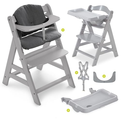 Hauck Set De Trona Evolutiva Bebe Alpha Plus Con Bandeja Y Cojín De Algodón, Trona Bebe Evolutiva Desde 6 Meses, Trona Evolutiva Madera Regulable, Silla Bebe, Gris Hauck Set De Trona Evolutiva Bebe Alpha Plus Con Bandeja Y Cojín De Algodón, Trona Bebe Evolutiva Desde 6 Meses, Trona Evolutiva Madera Regulable, Silla Bebe, Gris
