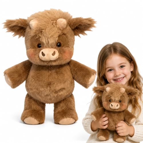Amycute Peluche Mucca Corre, Pupazzo Che Corre Animale Peluche Morbido Pupazzo Antistress per Bambini Ragazze Donne