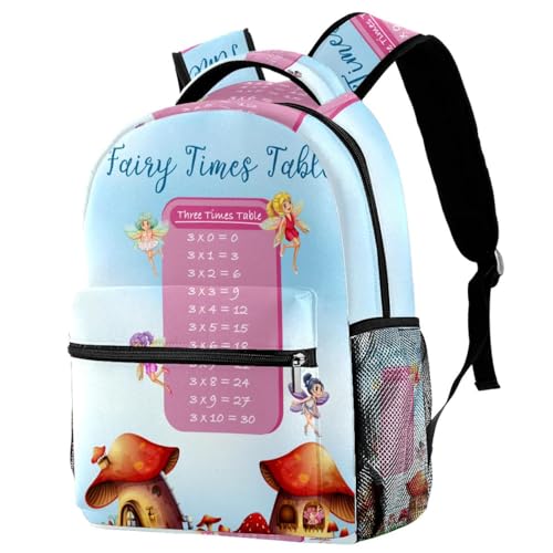 Sac à dos d'école multicolore 40cm avec table de multiplication pour élève