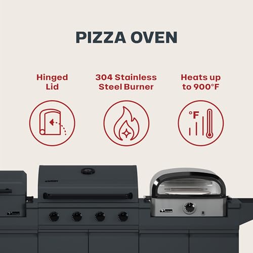 Tytus Anaheim 4-Burner Gas Grill with Two Prep Carts, Pellet Smoker, and Pizza Oven with Cover - Modular Outdoor Kitchen, Quick Assembly, Grill for Outdoor Cooking, Kitchen Island for BBQ - Image 11