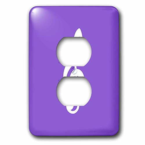 Clé de sol Violet Note de musique plaque de prise de courant double décorative multicolore 3dRose
