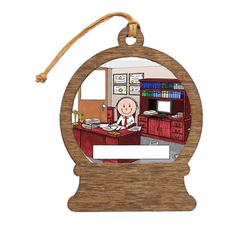 PrintedPerfection.com Personalized Lawyer - Male Wooden Snow Globe Shaped Christmas Ornament