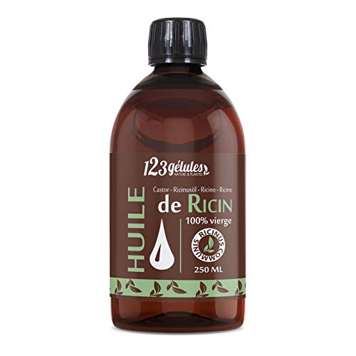 Huile de Ricin 250ml, Pure et Naturelle - Barbe, Cheveux, Cils, Ongles, Peau Cover