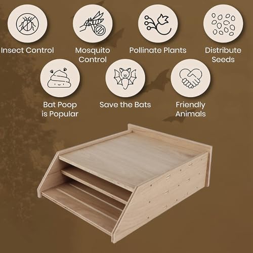 Casa de murciélagos resistente a la intemperie con diseño ecológico de madera para exteriores 5