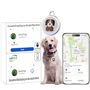 Dog Tracker-Airtag Dog Collar-Android Airtag-GPS Tracker for Dogs-Pet Tracker | Android and iOS Universal | No Charging Required | No Monthly Fee | Waterproof