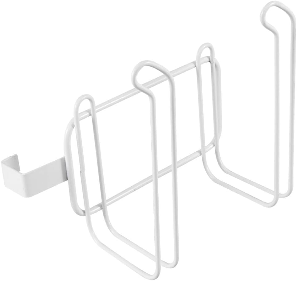 White Tissue Holder 2 Organizer Metal 2 Roll with U Shaped Hook