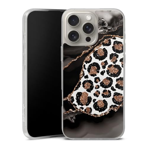 Coque iPhone 16 Pro Max pailletée imprimé léo pour vos soirées