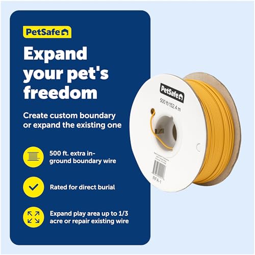 PetSafe Begrenzungsdraht, 152,4 m Spule mit solidem Kern 20-Gauge Kupferdraht, In-Ground Pet Zaundraht, Farben können variieren