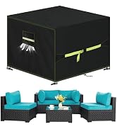 Housse Table De Jardin 190 X 74 Cm – 600D Oxford Imperméable – Bâche Salon Extérieur Anti-UV Coupe-Vent Anti-Moisissure – VDISRR