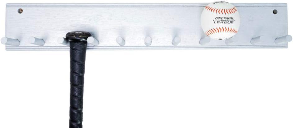 MWCSPORTS Baseball Softball Bat Rack Meant to Hold Up to 10 Full Size Standard Bats Holder Display Trophy Awards Baseball Bat Rack Shelf Holder Wa