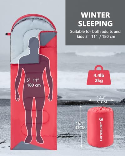 image for JEAOUIA Sleeping Bags for Adults Cold Weather - 20 Degree Big&Tall Siz