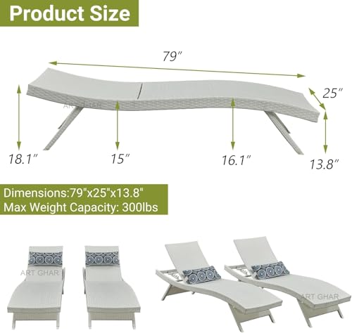 Image of UF Outdoor Poolside Lounger with Adjustable Backrest Sun Chaise Recliner for Terrace Garden Poolside for Relaxation Durable and Stylish- Set of 2 (Sky Blue & Black)