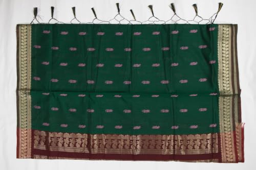 Generic maroon gadwal silk saree – image 3