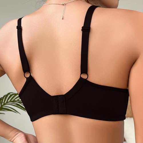Womens Balconette Bra Full Support Non Wired Wireless Everyday T Shirt Bra Seamless Lightweight Plunge Comfort Bras Ladies Balcony Minimiser Bras - Image 4