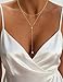 iF YOU Lariat Gold Long Necklaces for Women Trendy, Dainty 14K Gold Plated Drop Chain Necklace, Layered Rosary Beaded Y Necklaces Simple Fashion Jewelry Gifts (Bead CZ layered necklace-GLD)
