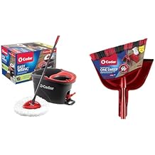 O-Cedar Spin Mop & Sweep Set | EasyWring Mop + One Sweep Broom with Dustpan