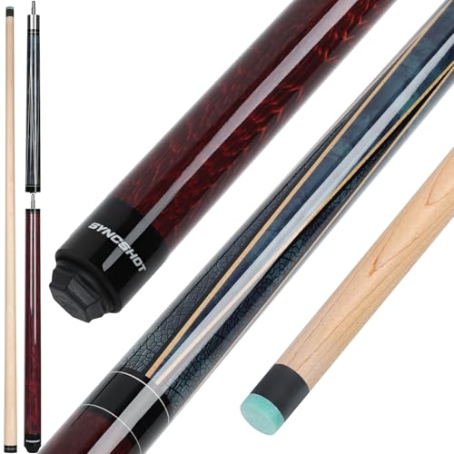 SYNCSHOT 2 in 1 Heavy Break Jump Cue: 3-Piece Break Cue Pool Stick 58 Inch 21oz 14mm Pro Tips Fas-Grade Maple Wood Jump&Break Pool Cue Sticks (Brown-Gray, 21 oz)