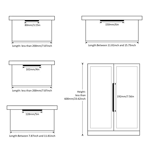 Peaha 10 Pack Kitchen Cabinet Handles 5 inch Black Pulls for Dresser Drawers Door Edge Finger Pull Aluminum Alloy Hardware by Peaha - Image 8