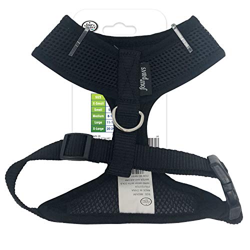 Image of Four Paws Walk-About Comfort Control No-Pull Harness for Dogs, Adjustable Soft Padded Breathable Air Mesh Dog Vest for Walking, Black, Medium