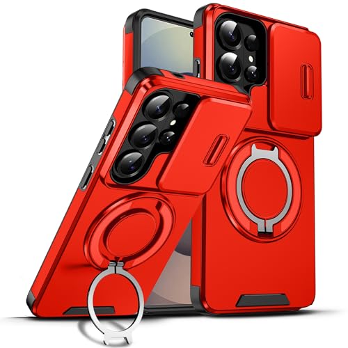 ZAZ for Galaxy S26 Ultra �p�P�[�X �w�ʃP�[�X �����O�X�^���h �L�b�N�X�^���h �}�O�Z�[�t�Ή� �ԍڃz���_�[�Ή� �X���C�h�������Y�J�o�[ �����Y�ی� �J�����J�o�[ �c�u�� ���u�� ���b�h arc-s26u-002